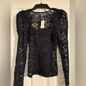 Anthropologie Black Lace Blouse